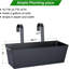 41cm Railing Planter Box, 3 Pack Large Hanging Planters for Outdoor Plants with Detachable Wide Hooks for 7cm Railings - Balcony Planters Railing Hanging for Deck, Fence & Patio Decor