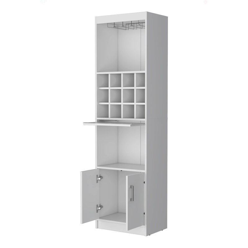 Bar Cabinet With Wine Storage, White