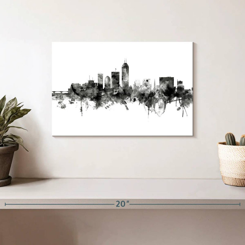 Indianapolis Indiana Skyline II, H 8 po x l 12 po