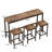 Modern Design Kitchen Dining Table, Pub Table, Long Dining Table Set with 3 Stools, Easy Assembly-1742884284-1742884287