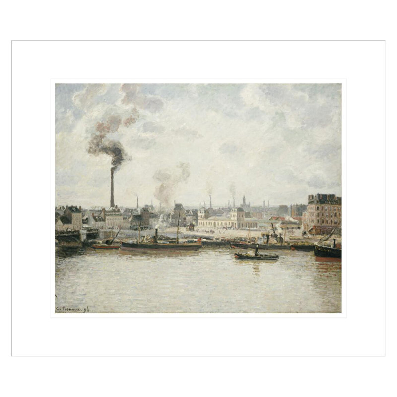 Quay at Saint-Séver Rouen par Camille Pissarro, impression giclée encadrée, H 17,75 po x l 20,73 po