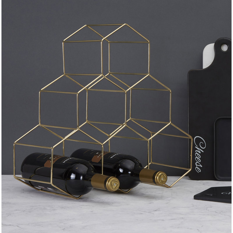 Callaghan Tabletop Wine Bottle Rack, Gold