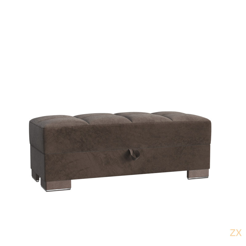 Repose-pieds avec rangement en microfibre Primenest Nimbusflow, Brun