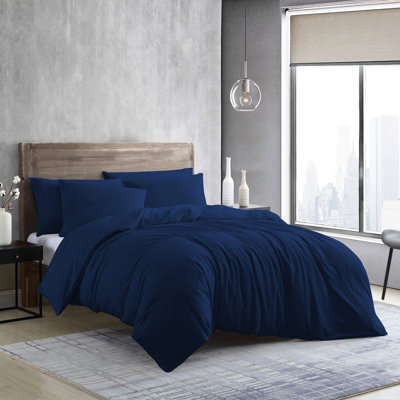 Edyson Microfiber Solid Colour Duvet Cover Set with Pillowcases