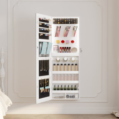 Armoire à bijoux murale avec miroir