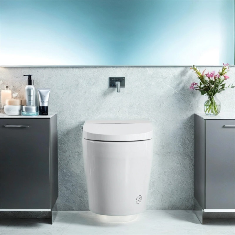[Toilette intelligente sans réservoir avec bidet intégré] Siège une pièce | Chasse automatique | Siège chauffant + séchage à l'eau tiède | Température réglable et télécommande