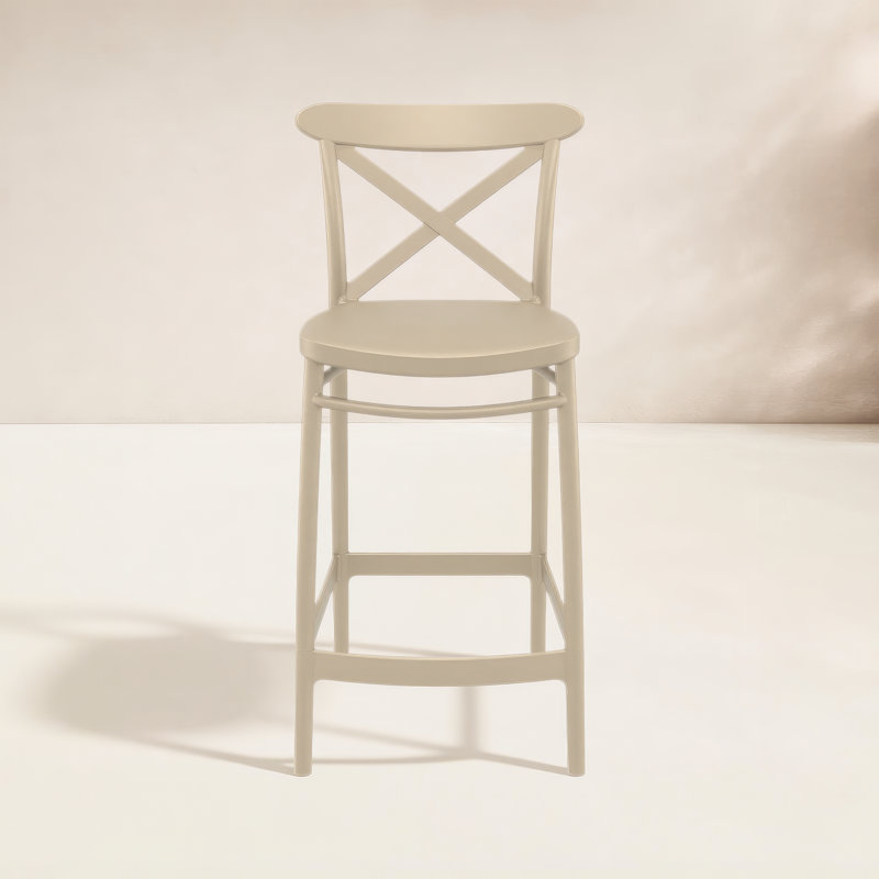 Tabouret Bijou, Taupe, Tabouret de comptoir (siège d'une hauteur de 25,6