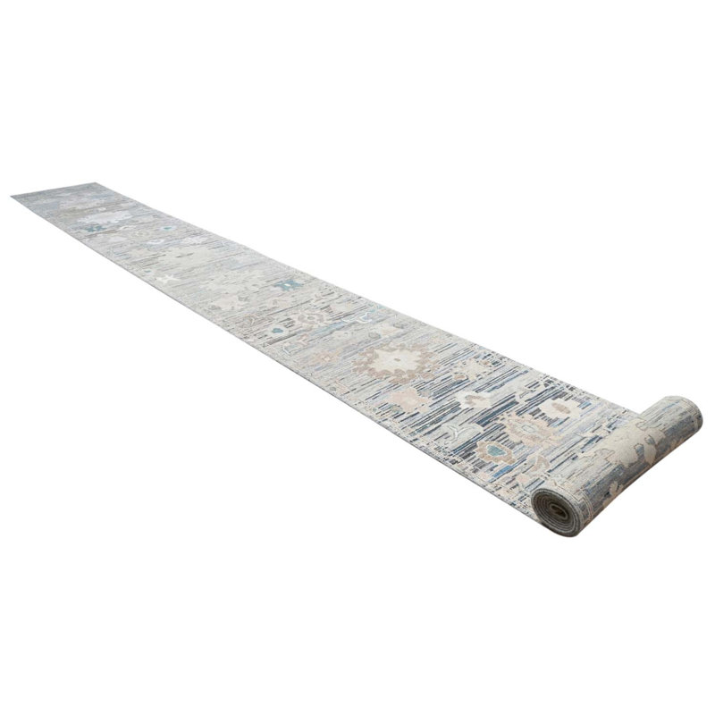 Oushak Collection, Transitional One-of-a-Kind Runner 2'5" X 25'6" Hand Knotted Area Rug