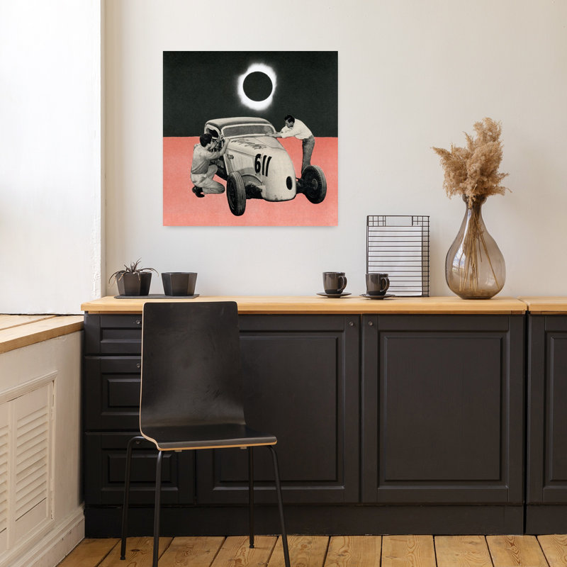 Art contemporain rétro surréel, H 18 po x l 18 po