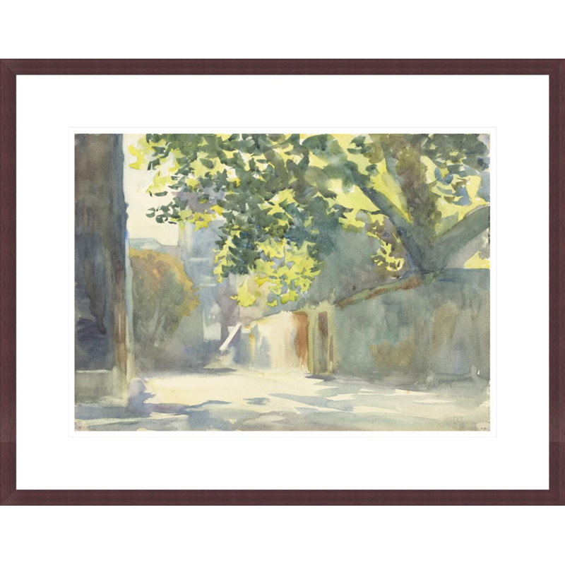 «Sunlit Wall Under a Tree» par John Singer Sargent, impression giclée encadrée, H 17,2 po x l 21,75 po