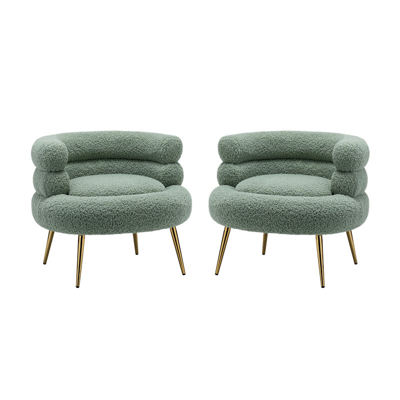 Marsden Upholstered Barrel Chair, Sage Polyester