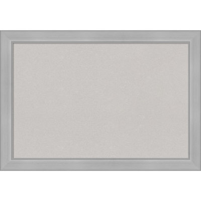 Panneau de liège gris, cadre étroit en nickel brossé Vista - babillard, tableau d'organisation, tableau d'affichage