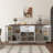 63" Farmhouse Barn Door Storage Cabinet with 2 Drawers & Door Rack-331917377