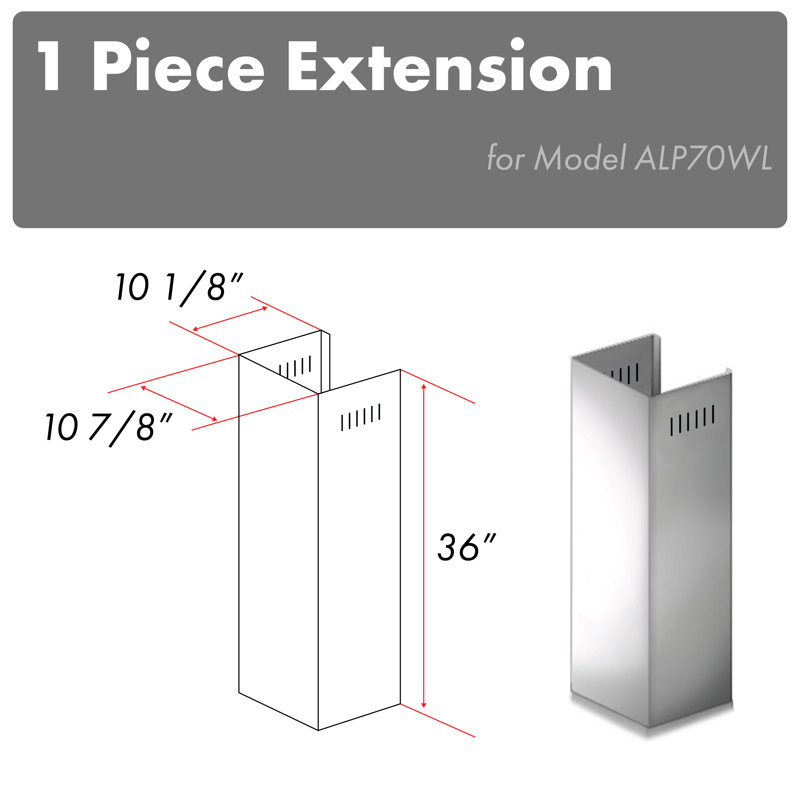 Extension de cheminée ZLINE 1-36 po pour plafonds de 9 à 10 pi (1PCEXT-ALP70WL)