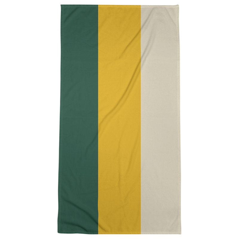 Lightweight Bath Towel, Forest Green/Harvest Gold/Minnesota Wheat, Microfiber