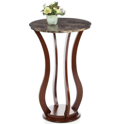 Table d'appoint ronde en faux marbre