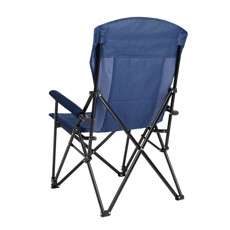 High Back Lawn Chair For Adults In Outdoor Environments, Support 250Lbs, Collapsible And Easy To Carry, Navy Blue, Breathable Mesh Heavy Duty Portable With Back, 250Lbs Load, Comfortable Suitable