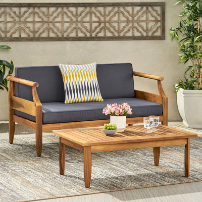 Bois d'extérieur avec design Mid-Century et coussins de siège d'eau