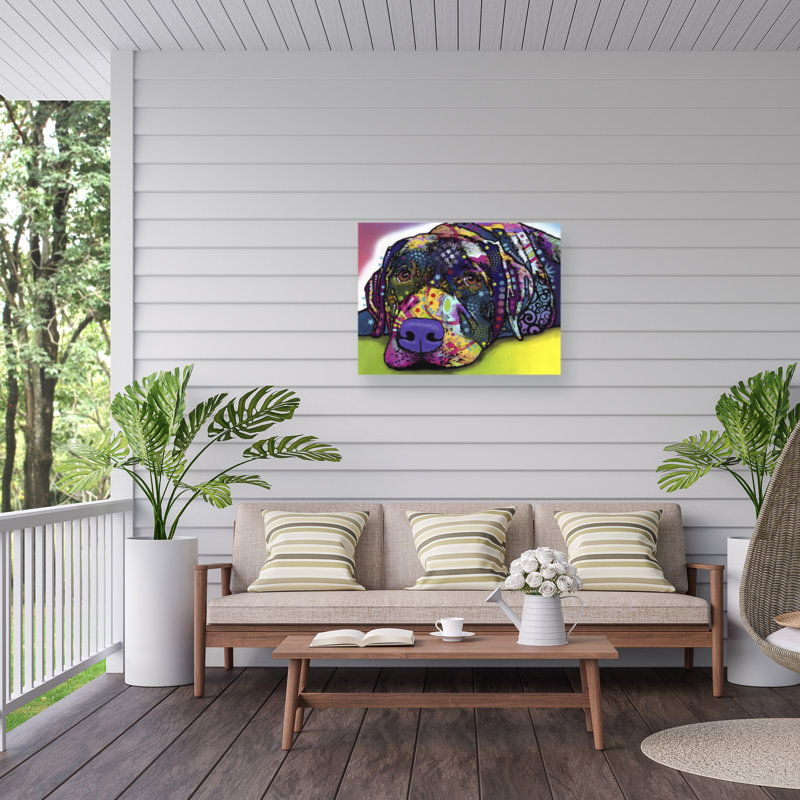 Décoration murale d'extérieur toutes saisons Aneicia Dean Russo «Savvy Labrador», L 19 po x H 14 po