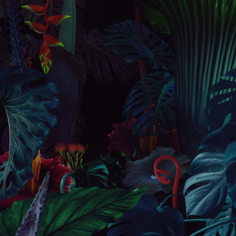 Surreal Night Jungle by Vizerskaya - Print, 122cm H x 122cm W