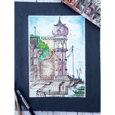 Varanasi Ghat | Aquarelle de Shiva Pandey