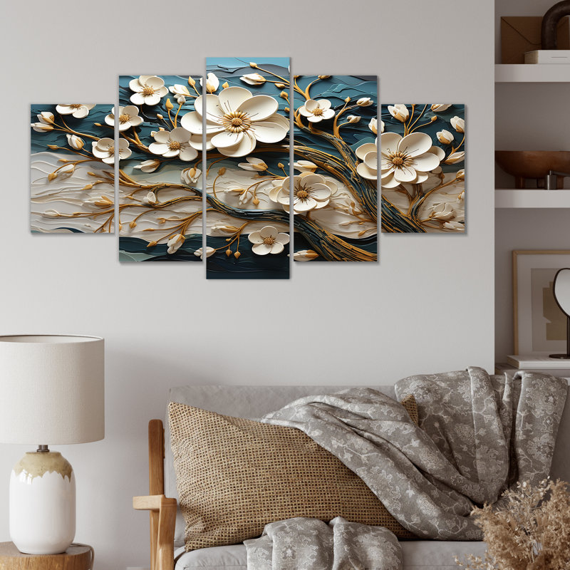 Ensemble d'art mural blanc et doré