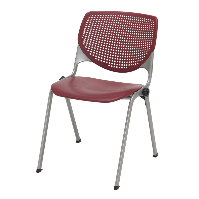Chaise empilable sans accoudoirs Kool, Bourgogne, Bourgogne, Poudre noire
