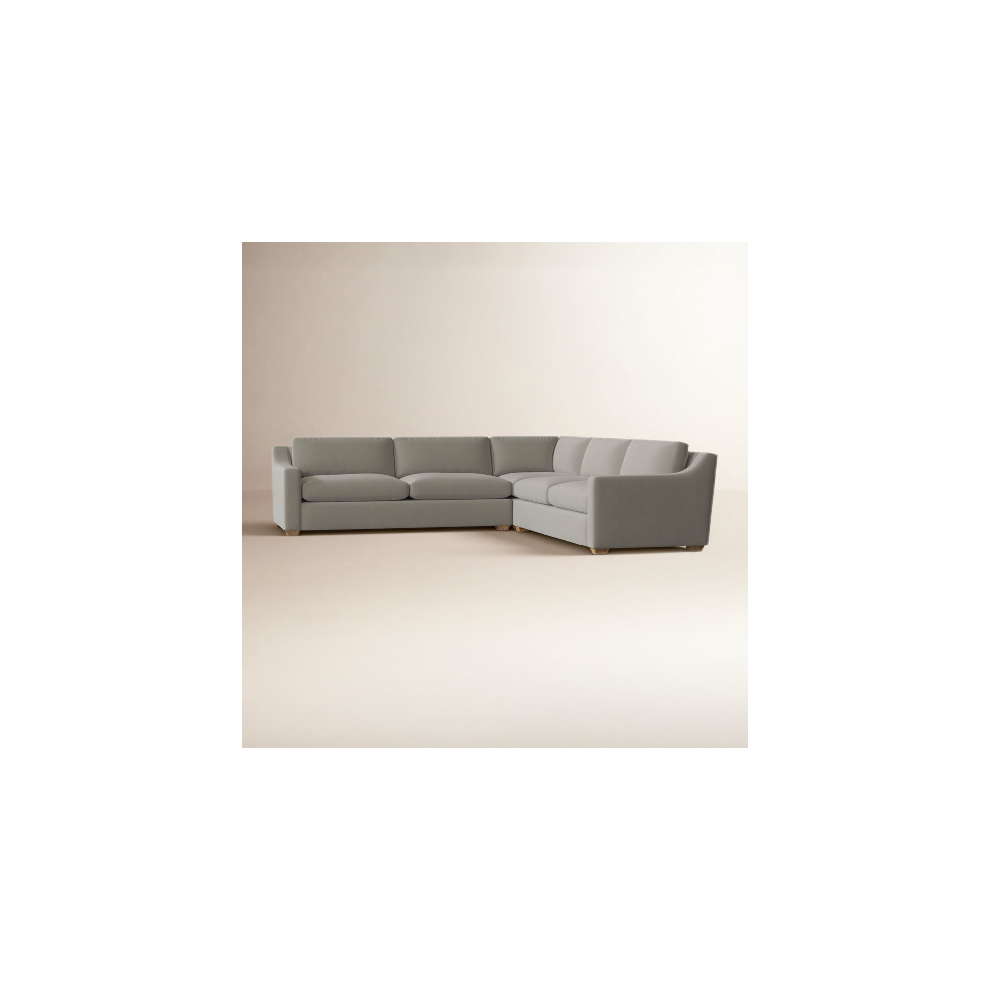 Rhodes 3 - Piece Upholstered Sectional, Davis Pearl Performance Bouclé, Brown