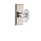 Grandeur Carré Plate Passage with Biarritz Crystal Door Knob