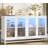 Sideboard Buffet Cabinet With Storage & Led Lights, 55" Large Wood Cabinet With 4 Fluted Glass Doors-106644776