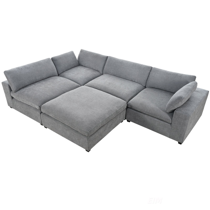 Canapé modulaire surdimensionné en U avec repose-pieds amovible U-Style, parfait pour le confort et la personnalisation des salons et des appartements