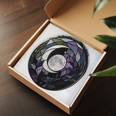 Vitrail vitrail lune pour fenêtre