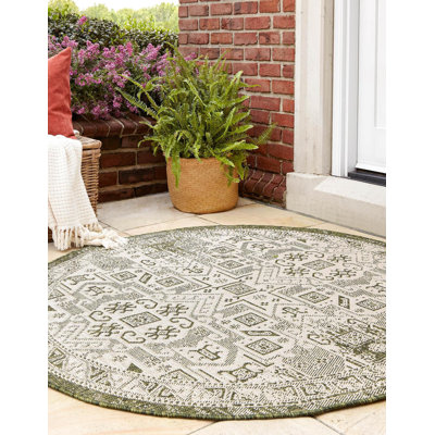Outdoor Chand Area Rug Ivory-Green Color