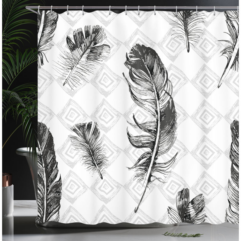 Shower Curtain with Hooks Included, 84"H x 69"W