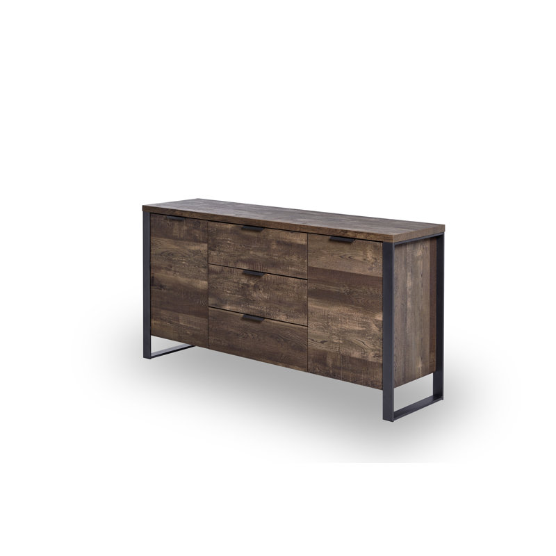 Apogee 150 Cm Wide 5 Drawer Sideboard, Dark Brown/Anthracite
