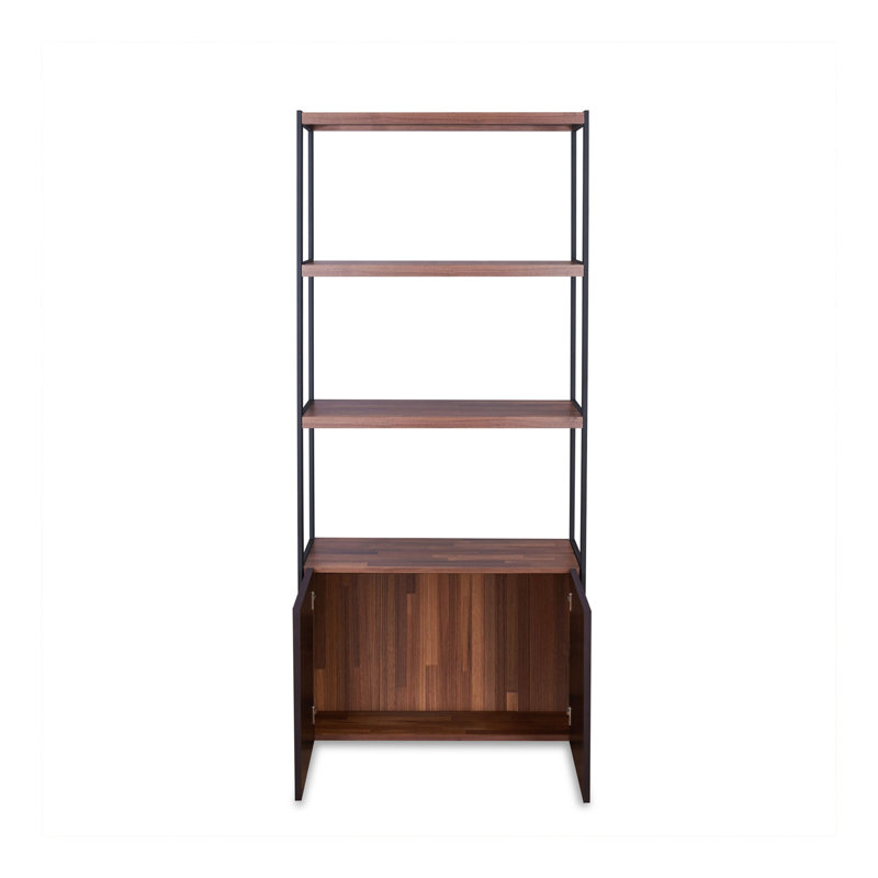 Sara Walnut & Sandy Black Finish Bookshelf