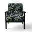 Fauteuil d'appoint décoratif bleu et beige Pailey Flowers Elegance - Velours