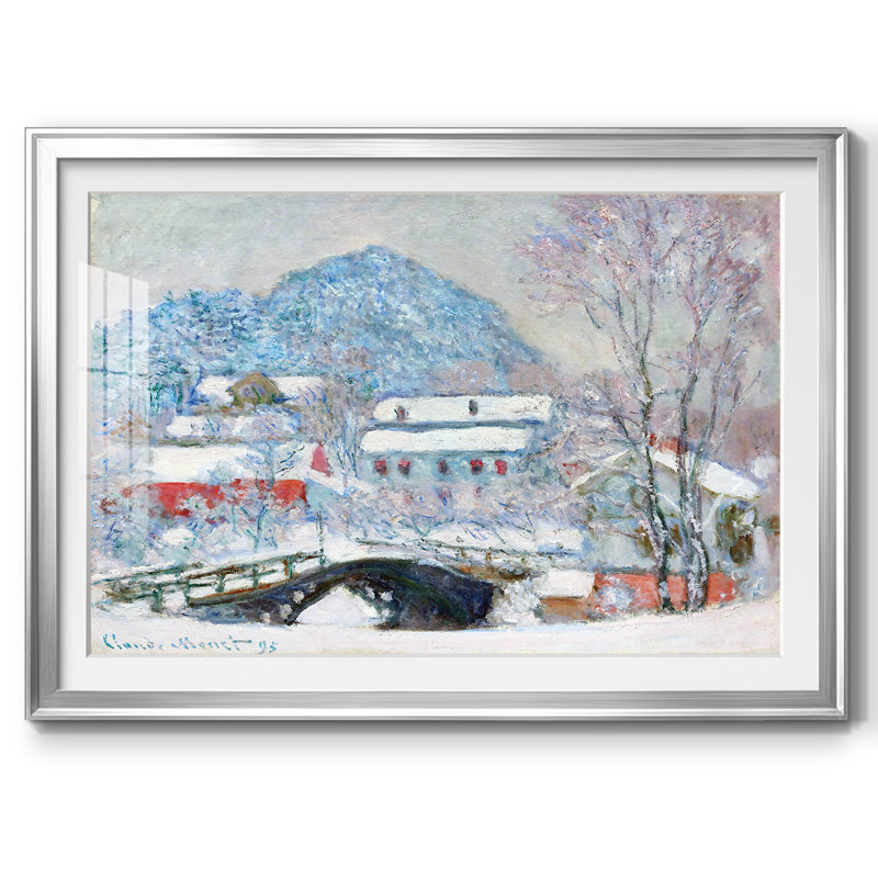 Norvège, village de Sandviken dans la neige, 1895, reproduction d'art sur papier, Argent, H 19 po x l 27 po x P 1,5 po