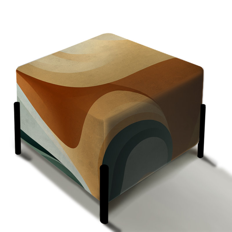 Zen Simplicity - Abstract Square Ottoman