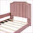 Twin Size Upholstered Platform Daybed with Classic Stripe Headboard, No Box Spring Needed, Pink - Pine Wood MDF Frame for Bedroom/Guest Room-908583253