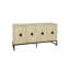 Buffet moderne avec 4 portes et tablette réglable - Armoire buffet pour diverses pièces Sculpture en forme de diamant, poignée en bois massif, salon en métal, porte de salle à manger