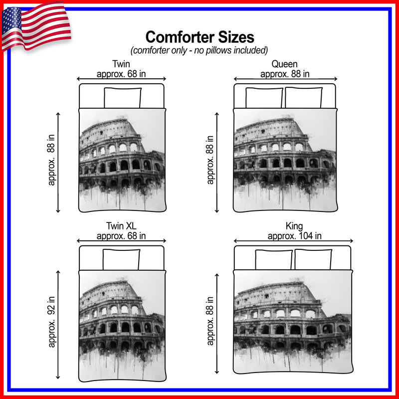 Édredon Roman Colosseum Illustration, Twin Extra Long