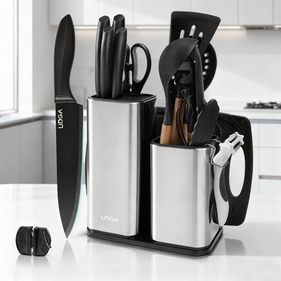 18-pcs Kitchen Knife Block Set, Kitchenware Sets, Dishwasher Safety, Apartment Kitchen Necessities,utensilios De Cocina(18-in-1)