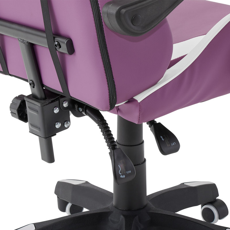 Chaise de jeu PC et course, Mauve/blanc