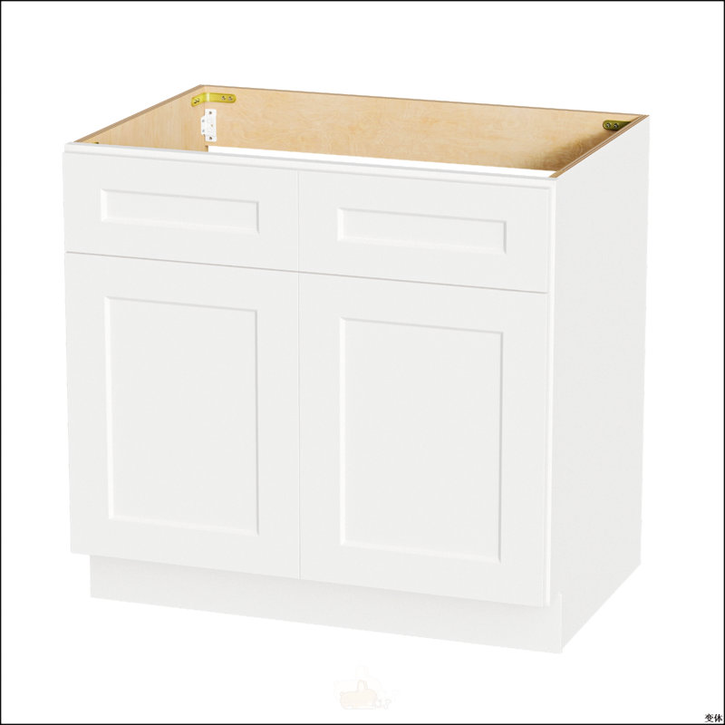 Armoire à évier en bois massif 33 pouces, 2 portes RTA pour la cuisine ou la salle de bain, solution de rangement spacieuse et durable