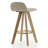 Set of 2 Asta Dark Washed Wood Bar Stool with Low Back Fabric Seat-1032050125