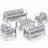 Arnhildur Aluminum 7 - Person 5 Piece Sofa Seating Group with Cushions-629658015