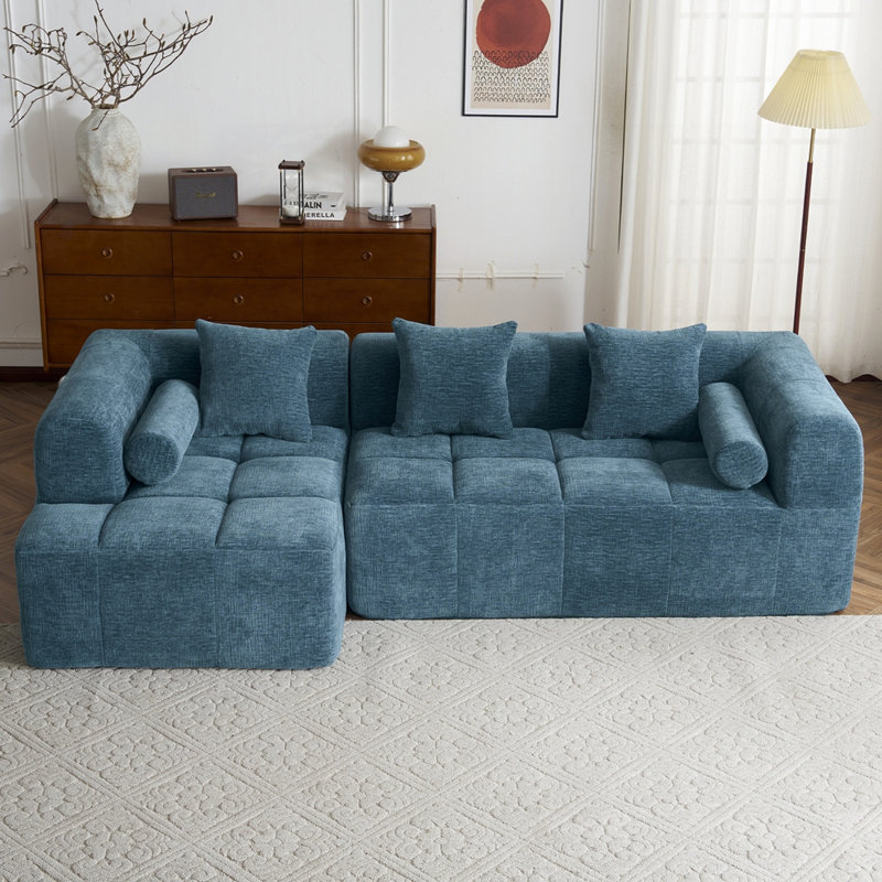 Canapé modulaire à assise profonde pour canapé modulaire, Bleu