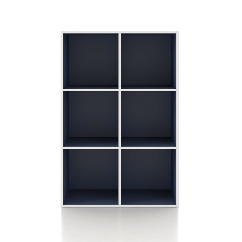 Bibliothèque de rangement Breayla, Bleu acier, 6 cubes