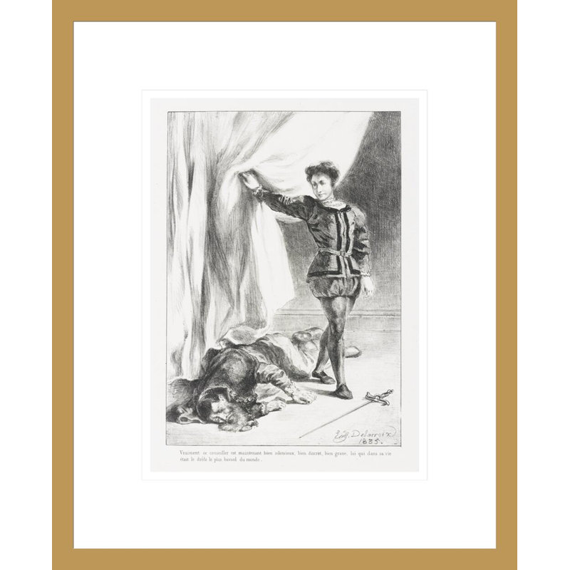 Hamlet et le cadavre de Polonius (Act. III Sc. IV) de Hamlet et le cadavre de Polonius de Shakespeare's Hamlet par Eugène Delacroix